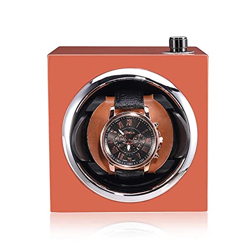 Automatic Watch Winder 1 Shaking Table Positions Self-Winding Mechanical Watch Box with Silent Motor Suitable for Men s and Ladies Watch Black (Brown)