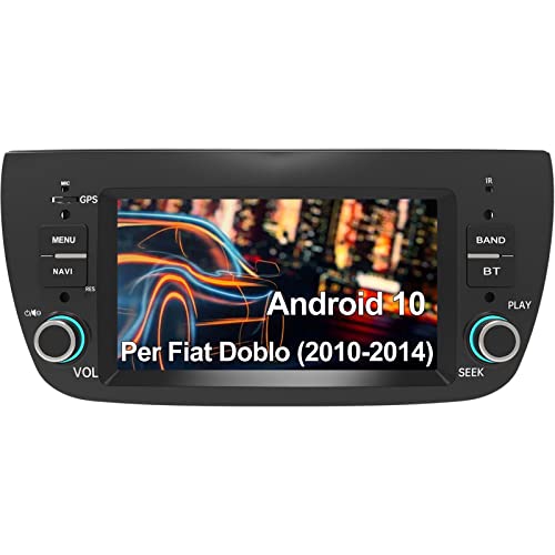 AWESAFE Autoradio CarPlay per Fiat Doblo 2010-2014 Car Radio con Android 10 (2G+32GB) GPS Navigatore Comandi al volante Android Auto BT Mirror Link WIFI
