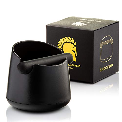 Barista Legends Contenitore per porta filtro nero opaco – Knock Box per caffè con speciale barra antirumore – Contenitore per il tuo accessorio Barista.