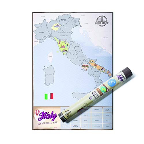 Benbridge, Mappa da Grattare dell Italia, Cartina Geografica da Par...