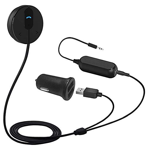 Besign Kit Vivavoce Bluetooth 4.1 Auto, Ricevitore Audio Bluetooth con Built-in Microfono, 3.5mm Jack Aux, Isolatore di Rumore e Base Magnetica