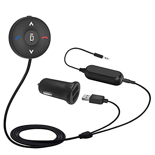 Besign Kit Vivavoce Bluetooth 4.1 Auto, Ricevitore Audio Bluetooth con Built-in Microfono, 3.5mm Jack Aux, Isolatore di Rumore e Sfiato Aria Clip