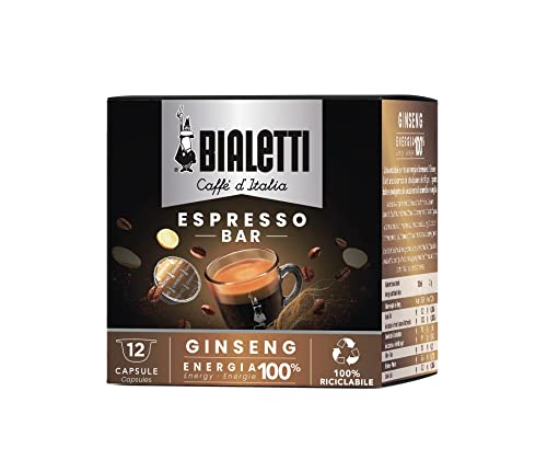Bialetti Caffè d Italia, Box 12 Capsule, Ginseng, Compatibili con Macchine Bialetti sistema chiuso, 100% Alluminio