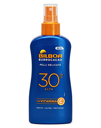 Bilboa Burrocacao Spray Solare No Gas SPF 30, Protezione Solare Alt...