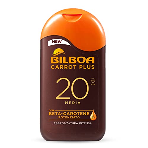 Bilboa Carrot Plus, Latte Solare SPF 20, Abbronzante Corpo, Formula...
