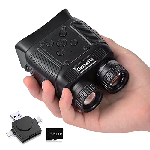 Binocolo Visione Notturna, Mini Digitale Infrarossi visore notturno caccia con Zoom digitale 8X Batteria da 2000 mAh, Per oscurità totale, caccia, campeggio,spionaggio e sorveglianza,con scheda 32GB