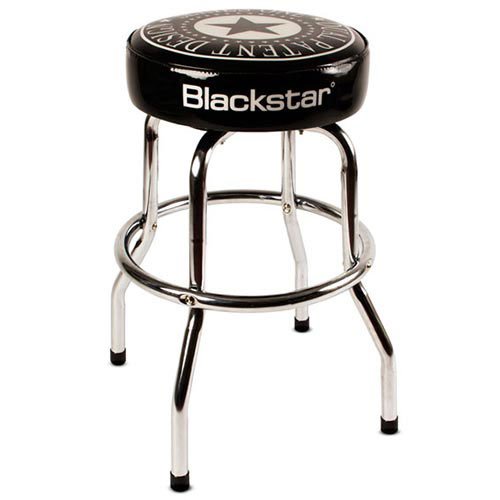 Blackstar BARSTOOL1 - Sgabello da bar o sgabello per chitarra con logo Blackstar sul laterale e sulla seduta, gambe cromate 24 pollici, Marrone