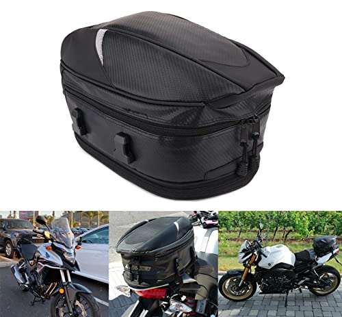 Borsa posteriore per moto, borsa da sella impermeabile, borsa per casco multifunzione, in pelle PU, zaino sportivo, 18,5 litri