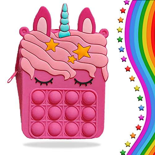 borsa unicorno bambina, borsetta unicorno bambina con tracolla vari colori (rosa)