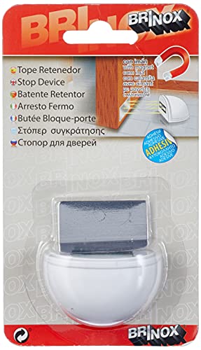 Brinox - Magnete fermaporte adesivo, colore: bianco