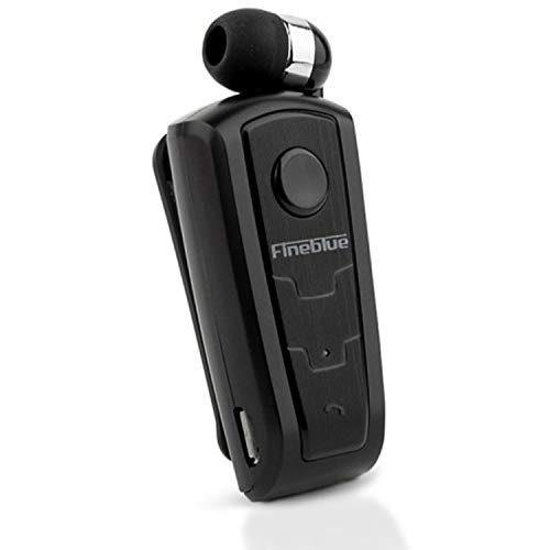 Bronzi Fineblue F910 - Auricolari Bluetooth Smartphone Con Clip - Filo Retrattile In Ear - Avviso a Vibrazione integrata - Microfono Cancellazione Attiva Del Rumore - Esclusiva StoreBronzi (F910)