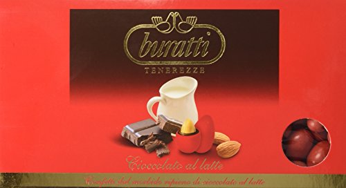 Buratti Confetti alla Mandorla Ricoperta di Cioccolato, Tenerezze Rosse - 1000 g