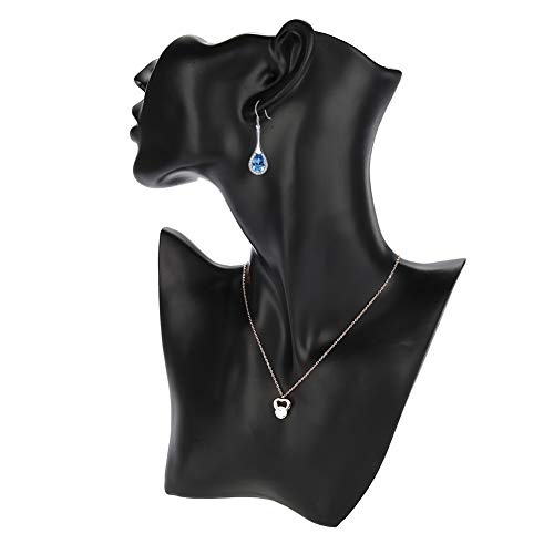 Busto manichino gioielli, portacandele orecchino titolare manichino testa busto modello stand negozio di gioielli espositore ( Color : Black )