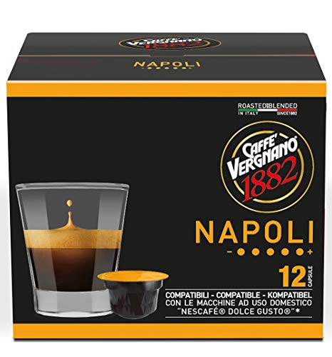 Caffè Vergnano 1882 Capsule Caffè Compatibili Nescafé Dolce Gusto, Napoli - 6 confezioni da 12 capsule (totale 72)