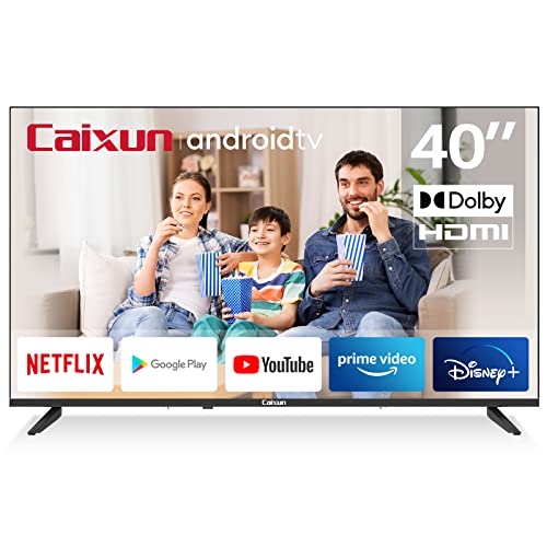Caixun 40 Pollici (101 cm) Televisione FHD Smart TV, Android TV con Controllo Vocale, WiFi, Bluetooth, Chromecast, EC40V1FA [2022]