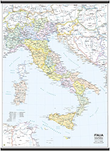 Carta geografica murale fisica e politica ITALIA Belletti 97x134 cm...