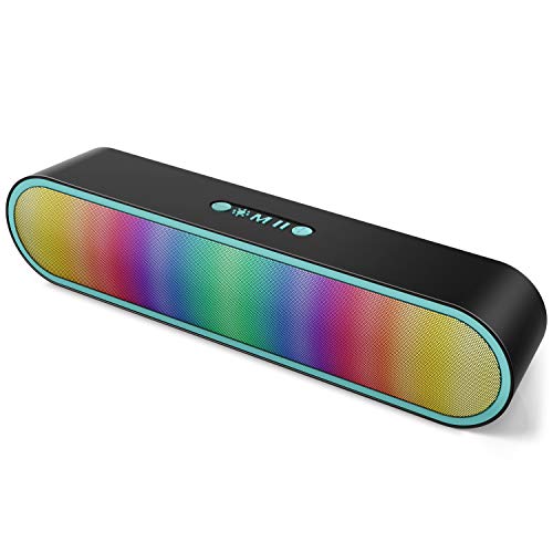 Cassa Bluetooth Speaker Stereo Senza Fili Altoparlante Hi-Fi Bassi Potenti Luce LED Multicolor Chiamata Vivavoce Microfono Incorporato AUX