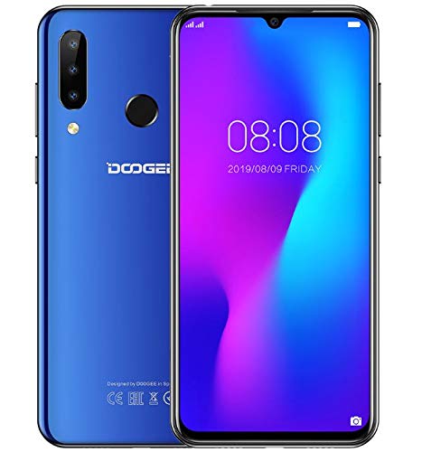 Cellulare Offerta (2019) DOOGEE N20, Octa-core 4 GB RAM 64 GB ROM, Schermo FHD + Waterdrop da 6,3 pollici,Android 9.0 4G Smartphone, 16 MP + 8 MP + 8 MP + 16 MP, 4350 mAh, 10 W Carica rapida Blu