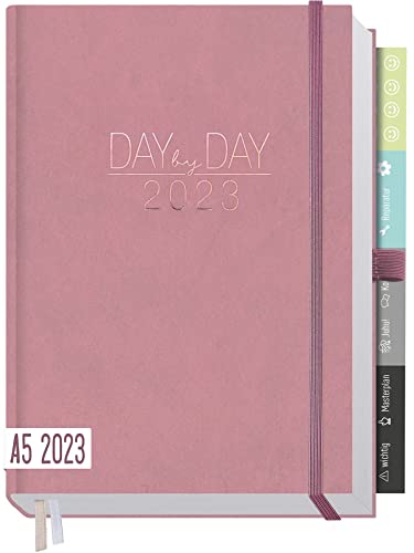 Chäff Organizer Day by Day Deluxe 2023 A5 [rosa antico] 1 giorno 1 pagina| Agenda giornaliera 2023 A5 | Agenda giornaliera 2023 – agenda, calendario | sostenibile e ecologico