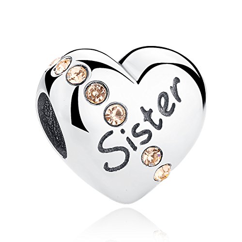 Charm in argento Sterling 925 “Love Sister Heart”, compatibile ...