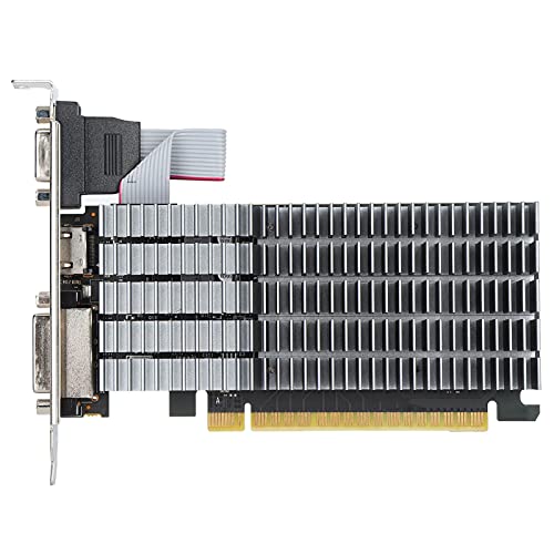 CHENQIAN Scheda Grafica Argento MS‑GT710 1GB DDR3 64Bit Dual Slot Low Contour Accessori per Computer Nero