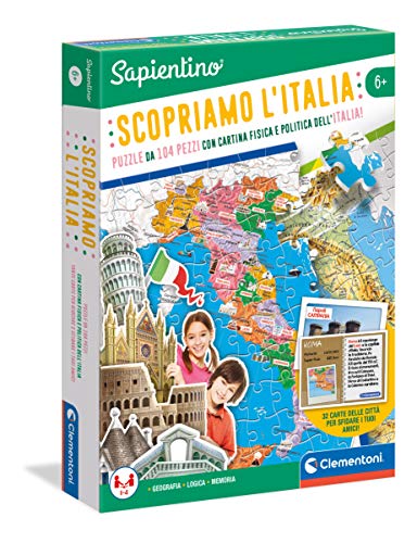 Clementoni - 12026 - Sapientino - Scopriamo L Italia, puzzle cartin...