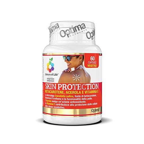 Colours of Life Skin Protection - Integratore di Betacarotene - per il Benessere e il Mantenimento della Salute della Pelle - Senza Glutine e Vegano, 60 Capsule Vegetali
