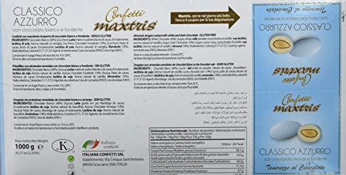 Confetti Maxtris, Classico Azzurro, Cioccolato, 1000 Grammo...