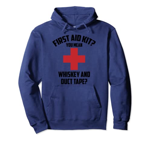 Cool First Aid Kit Whisky Duct Tape Funny Joke Dad Gift Felpa con Cappuccio