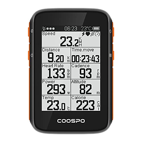 CooSpo BC200 Ciclocomputer GPS Bluetooth 5.0 ANT+, Computer Bicicletta Senza Fili Wireless con LCD schermo 2.4  Retroilluminazione Automatica, Tachimetro Contachilometri Bici Impermeabile IP67