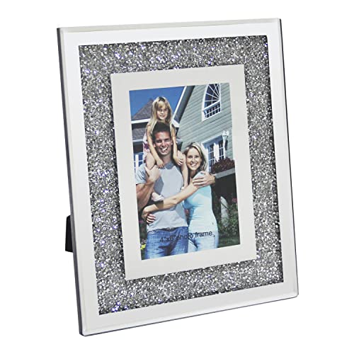 Cornice portafoto glitter argentata, 25,3x20,2 cm argento
