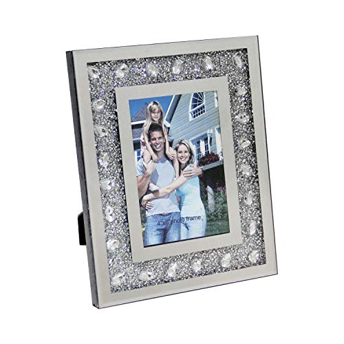 Cornice portafoto perle glitter argentata, 25x20 cm argento