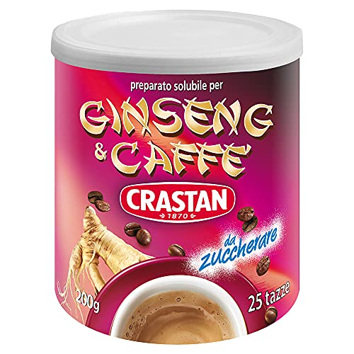 Crastan Preparato per Bevanda solubile Ginseng & Caffè da zuccherare - 6 Barattoli da 200g [tot. 1.2kg]