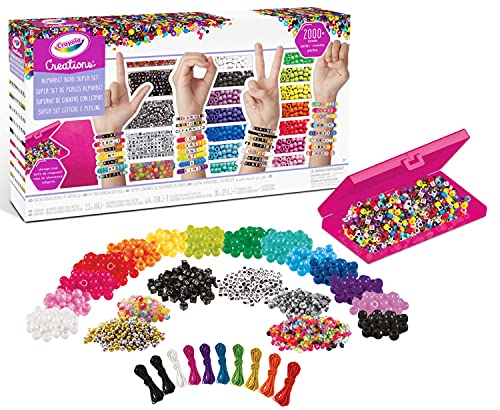 Crayola Creations - Super Set Lettere & Perline, Set Creativo per Bambine, Età Consigliata: 8-12 anni