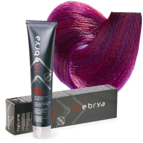 Crema colore permanente per capelli con semi di lino e aloe vera 100ml INEBRYA ( - 5.62 castano chiaro rosso viola)