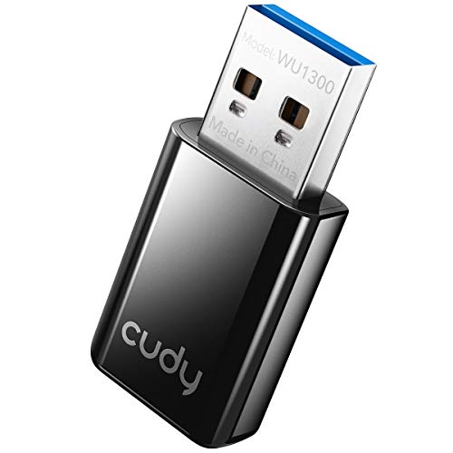 Cudy WU1300 Adattatore USB WiFi AC 1300Mbps per PC, Dongle WiFi USB 400 Mbps + 867 Mbps, 5 GHz   2,4 GHz, USB 3.0 per Higer Speed, Compatibile con Windows Vista   7 8 8.1 10, Mac OS, Linux