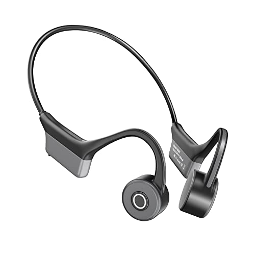Cuffie Conduzione Ossea, WANFEI Bluetooth 5.0 Wireless Auricolari a Conduzione Ossea Fili Open-Ear Hi-Fi Stereo con Microfono Cuffie Sport Ultraleggero per Ciclismo in Esecuzione Palestra