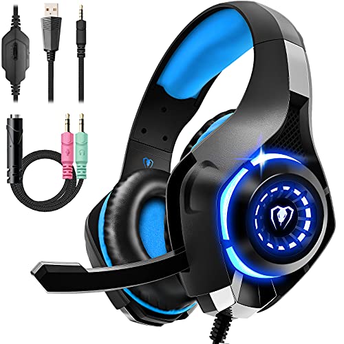 Cuffie Gaming, Cuffie Gaming con Microfono Noise Cancelling, Stereo...