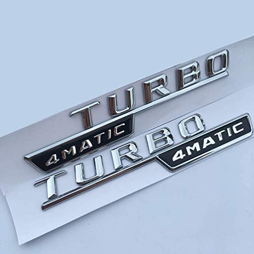 DDDXF - Adesivo per auto con scritta in lingua inglese Turbo 4Matic A M G Badge Fender Supercharge Logo per Mercedes Benz Amg 2014-2016, Silver