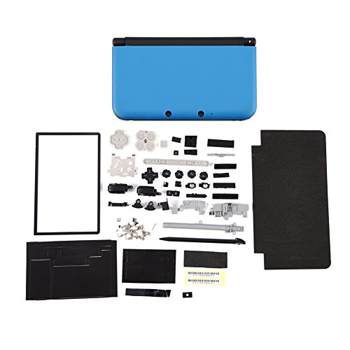 Deror Custodia Completa Cover Shell Parti di Riparazione Kit Completo di Sostituzione Fix Adatto per Nintendo 3DS XL(Blu)