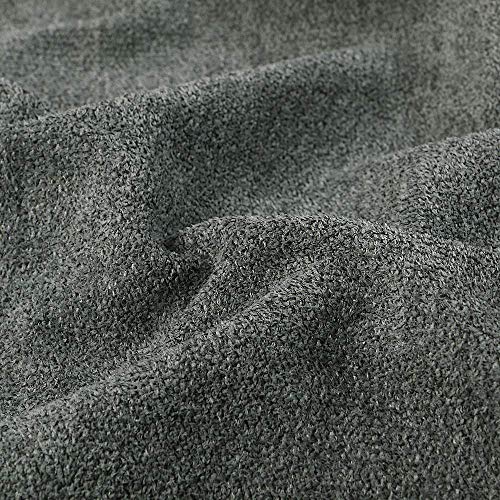 Deshome Alaska - Tessuto al Metro in morbida Microfibra idrorepellente h 140 cm - per divani, tappeti, arredo bagno (Grigio ferro, 1 metro)
