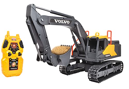 Dickie Toys RC Volvo Mining Excavator Modellino, Colore Giallo Grigio, 203729018