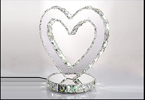 Dixun, elegante lampada da tavolo a forma di cuore in cristallo cromato, ideale in camera da letto, luce bianca calda o fredda Contemporaneo Cold White