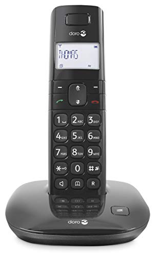 Doro Comfort 1010 Telefono Cordless DECT per Anziani con Tasti Grandi Compatibile con Apparecchi Acustici (X 1   Nero) [Versione Italiana]