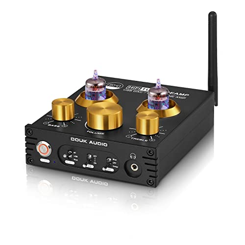 Douk Audio HiFi, Bluetooth 5.0, tubo preamplificatore, USB, DAC, APTX, per cuffie, amplificatore stereo