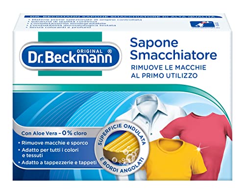 Dr. Beckmann Sapone Smacchiatore | Lo smacchiatore naturale di comprovata efficacia | Anche per tappezzeria e tappeti | Non contiene profumi né coloranti o sbiancanti | 100 g
