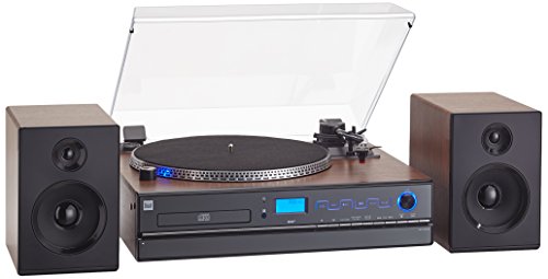 Dual NR 100 x impianto compatto (sintonizzatore DAB (+) FM, lettore CD MP3, porta funzione – Giradischi, Direct-Encoding, AUX-IN) marrone