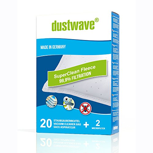 dustwave D126-20 Sacchetti per aspirapolvere, Micropile Multistrato, Bianco