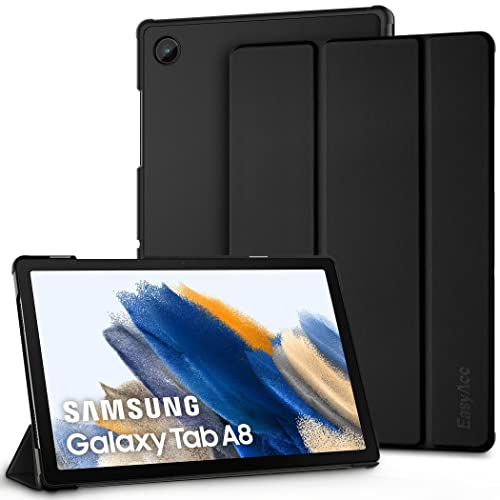 EasyAcc Custodia Cover Compatibile con Samsung Galaxy Tab A8 10.5 Pollici 2021 SM-X200 SM-X205 Tablet, Ultra Sottile Smart Cover in Pelle con Sonno Sveglia, Nero