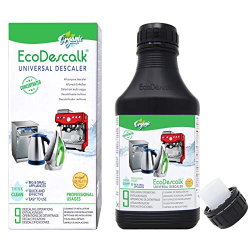 EcoDescalk Decalcificante Universale 500 millilitri. Anticalcare Ecologico per Lavatrice, Lavastoviglie e Bollitore | 9 Utilizzi per Flacone